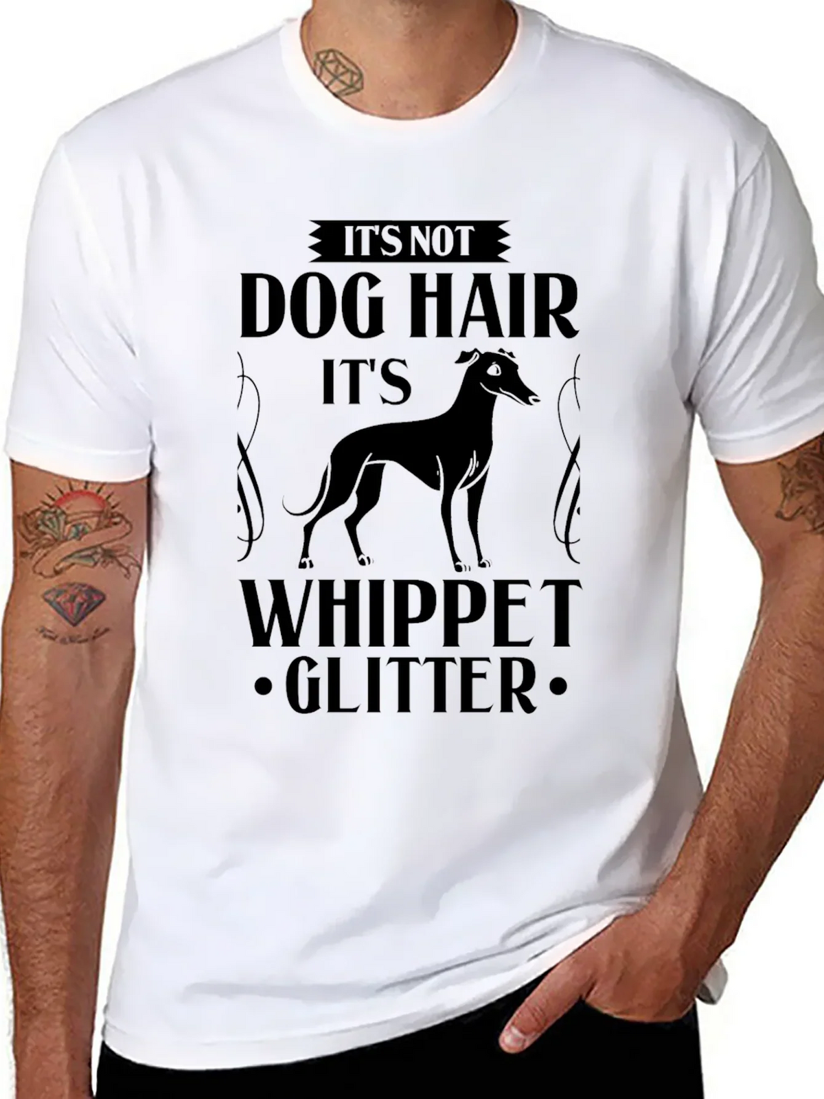 Its Not Dog Hair Whippet Glitter T-Shirt product image 7