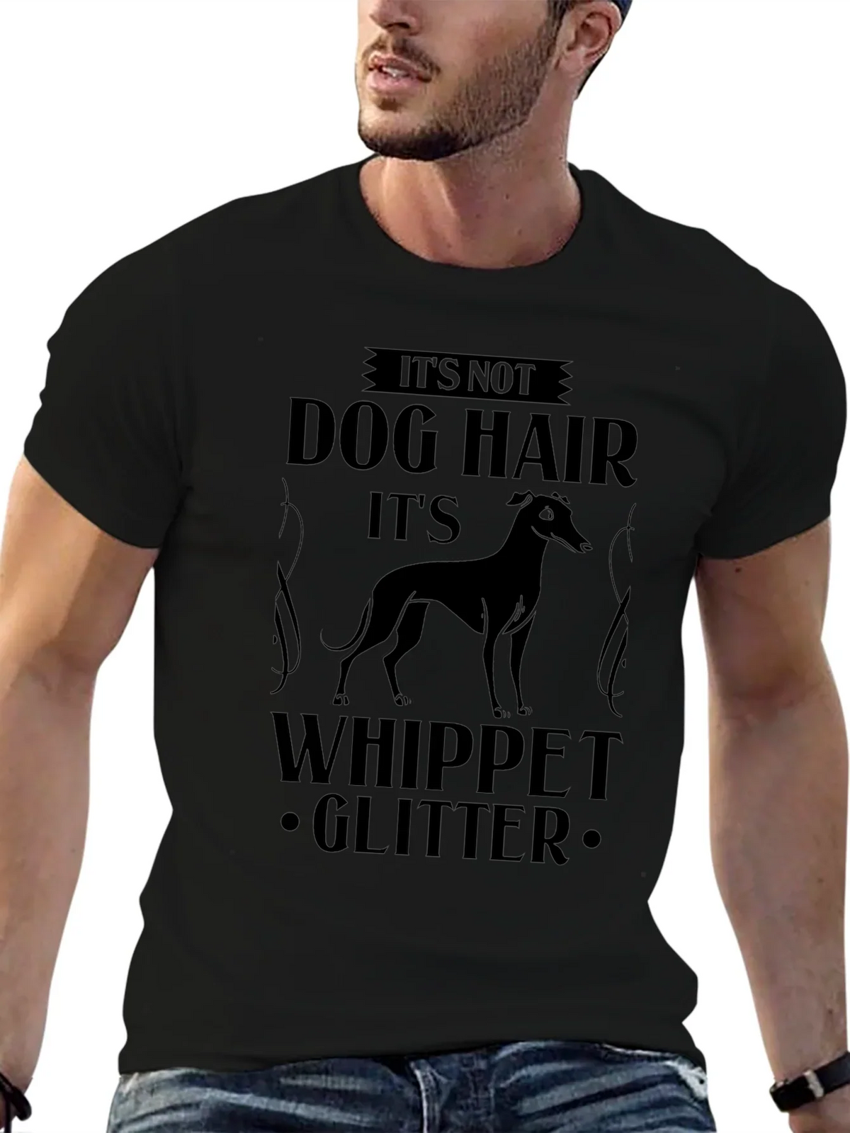 Its Not Dog Hair Whippet Glitter T-Shirt product image 6