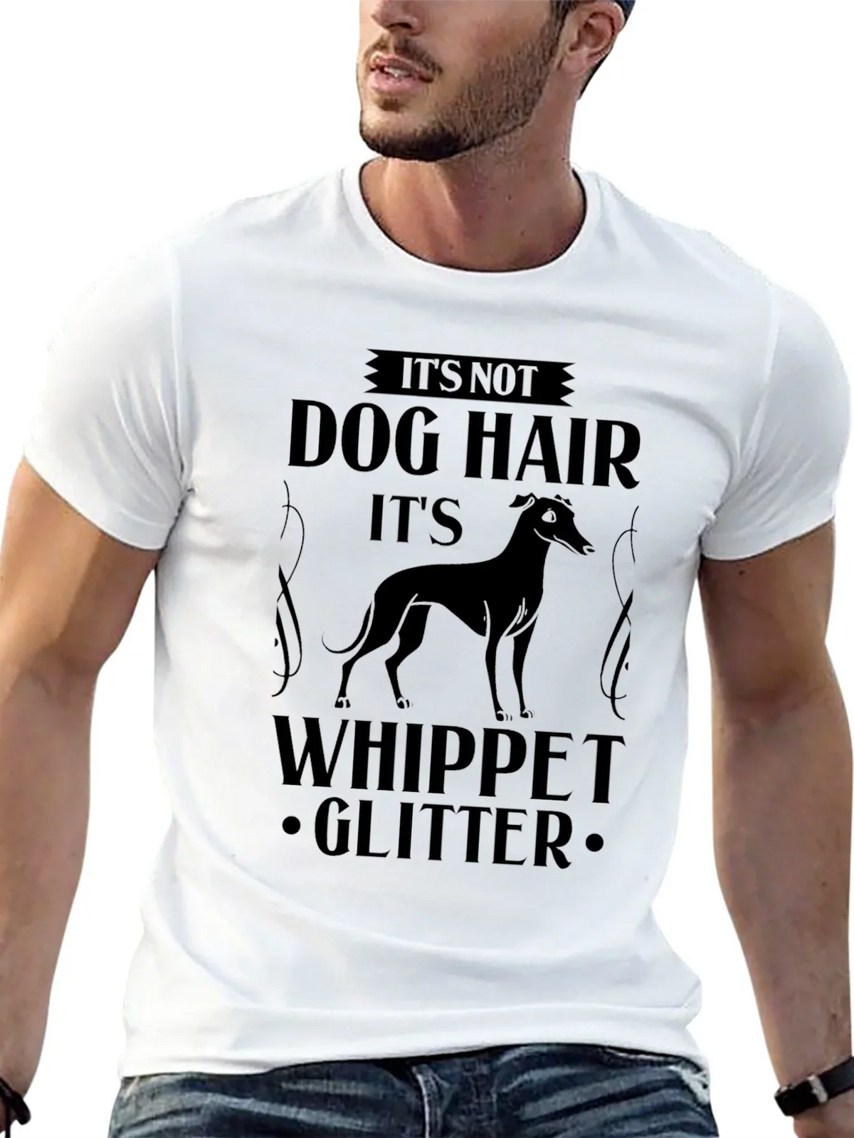 Its Not Dog Hair Whippet Glitter T-Shirt product image 12