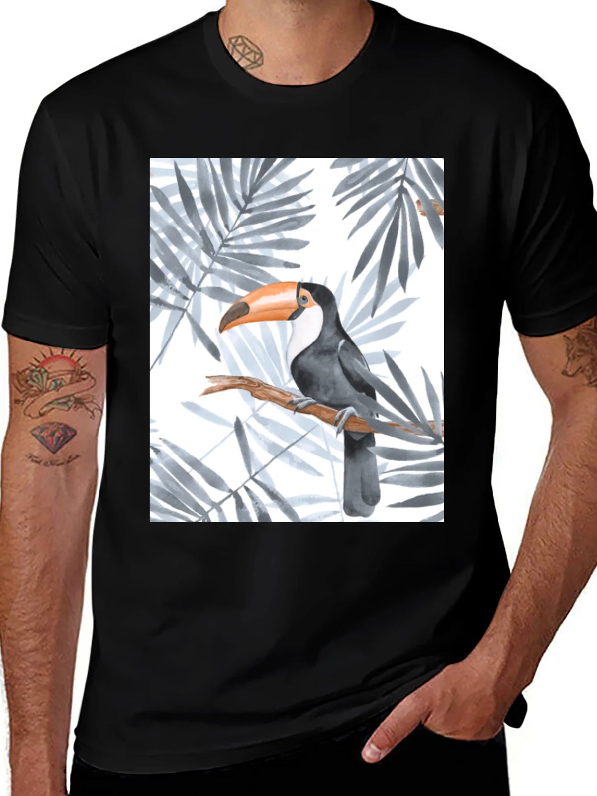 Toucan Graphic Black T-Shirt product image 1